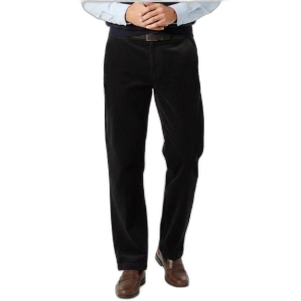 Savane Men's Black Wide Wale Corduroy Straight Leg Pants Size 33 X 27.5"